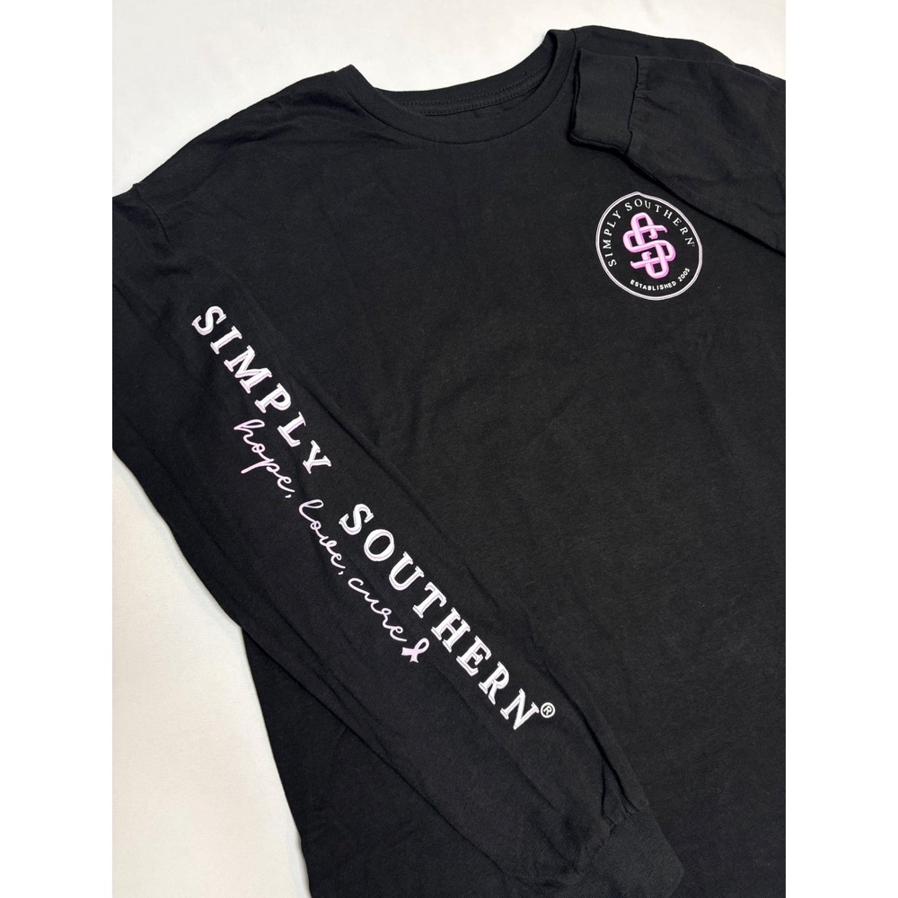 Simply Southern Size S Long Sleeve Elephant Cancer Awareness Graphic T-Shirt